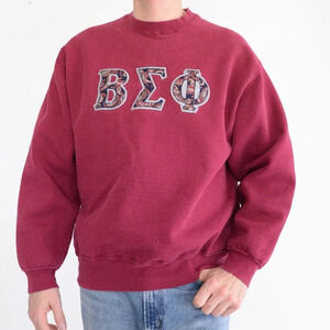 Fruit of the Loom Super Cotton Maroon Beta Sigma Phi Fraternity Sweater -  Large